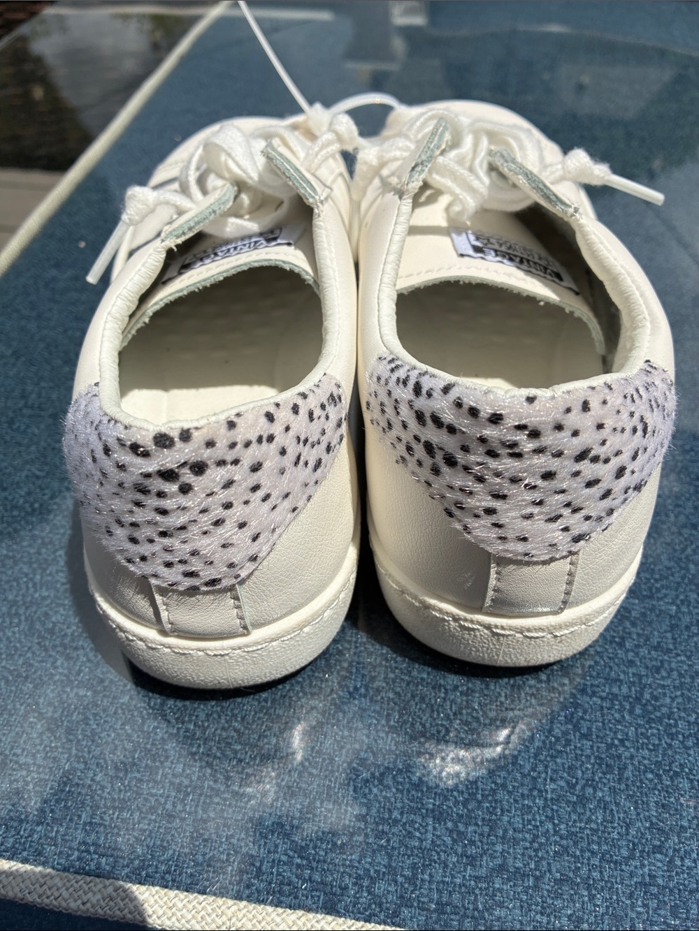 Vintage Havana White Leather Sneakers with Black Glitter Star - Picture 4 of 7